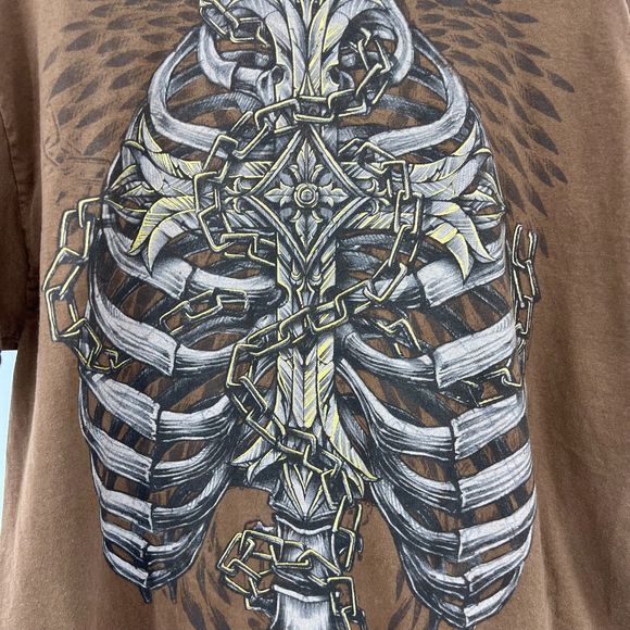 MMA Elite t-shirt XL mens skull bones graphic image vintage Y2K tee - Picture 3 of 5